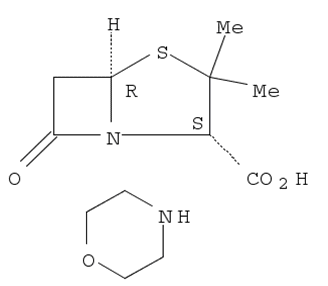 morpholinium (2S-cis)-3,3-dimethyl-7-oxo-4-thia-1-azabicyclo[3.2.0]heptane-2-carboxylate